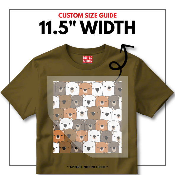 Custom DTF Transfers by Size - Dallas Shirts Wholesale