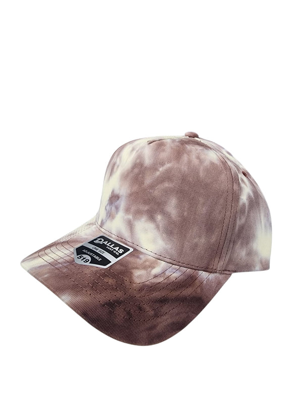 Dallas Hat Co 519 Tie Dye Blank Plain Cotton Twill Five Panel Pro Style Cap Hat
