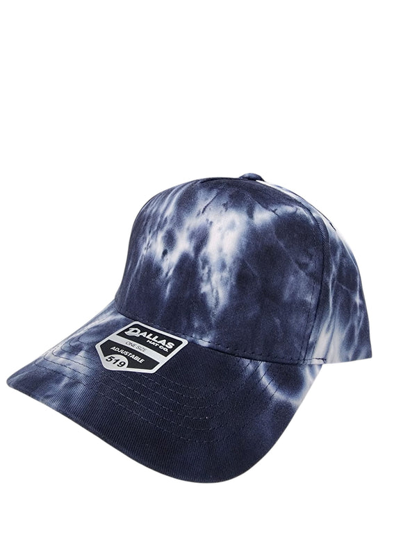 Dallas Hat Co 519 Tie Dye Blank Plain Cotton Twill Five Panel Pro Style Cap Hat