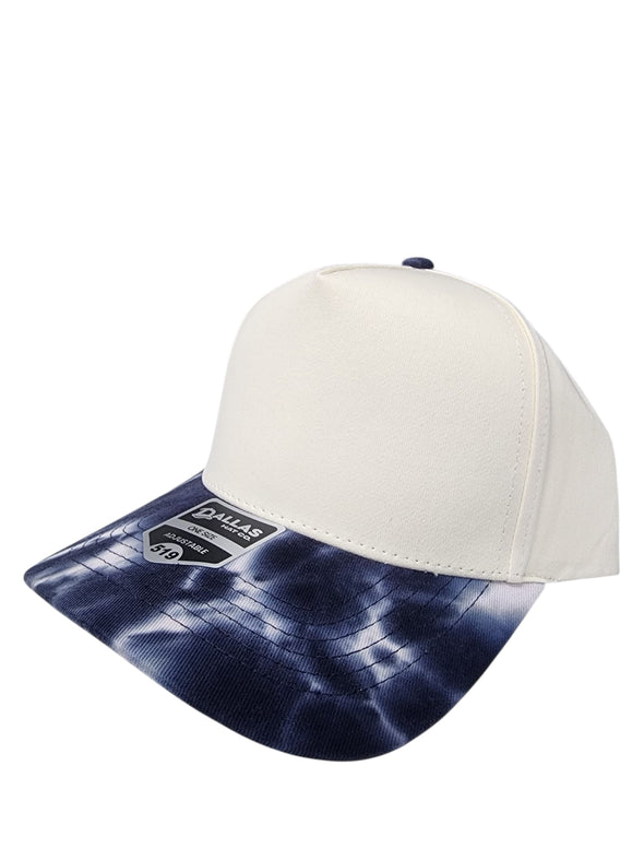 Dallas Hat Co 519 Tie Dye Blank Plain Cotton Twill Five Panel Pro Style Cap Hat