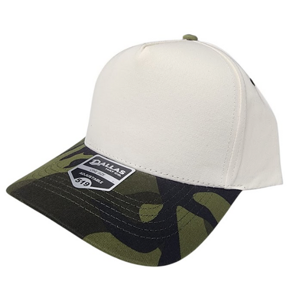 Dallas Hat Co 519 Tie Dye Blank Plain Cotton Twill Five Panel Pro Style Cap Hat