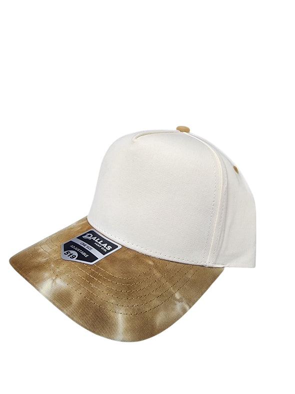 Dallas Hat Co 519 Tie Dye Blank Plain Cotton Twill Five Panel Pro Style Cap Hat