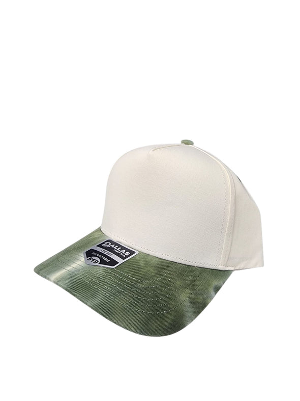 Dallas Hat Co 519 Tie Dye Blank Plain Cotton Twill Five Panel Pro Style Cap Hat