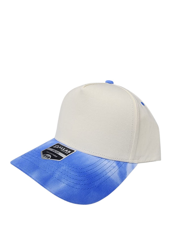 Dallas Hat Co 519 Tie Dye Blank Plain Cotton Twill Five Panel Pro Style Cap Hat