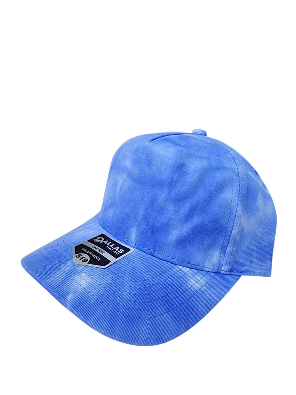 Dallas Hat Co 519 Tie Dye Blank Plain Cotton Twill Five Panel Pro Style Cap Hat