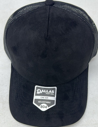 Dallas Hat Co 804 5 Panel Suede HIGH CROWN SLIGHT CURVE Mesh Trucker