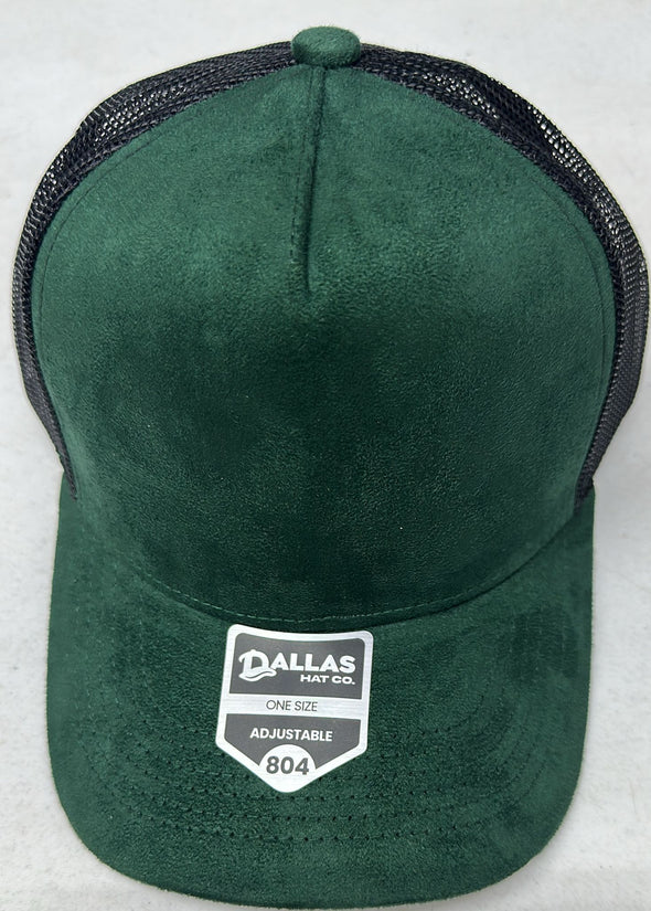 Dallas Hat Co 804 5 Panel Suede HIGH CROWN SLIGHT CURVE Mesh Trucker