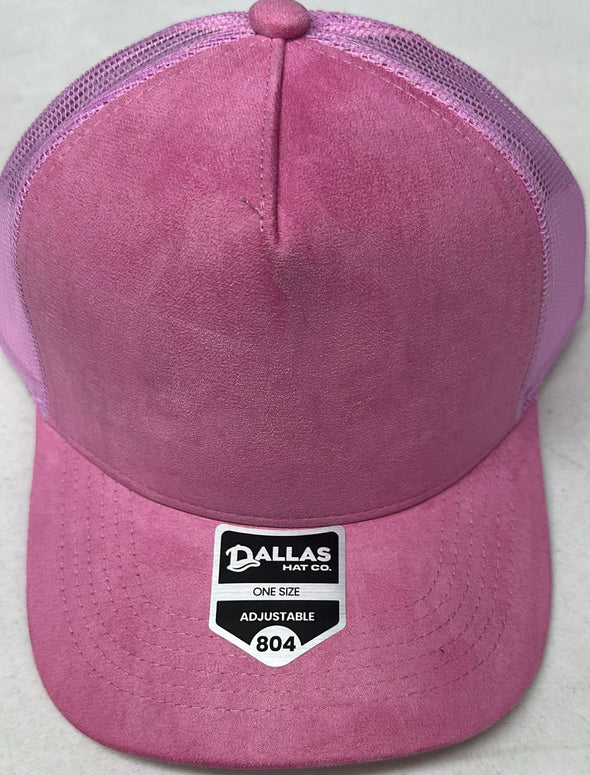 Dallas Hat Co 804 5 Panel Suede HIGH CROWN SLIGHT CURVE Mesh Trucker