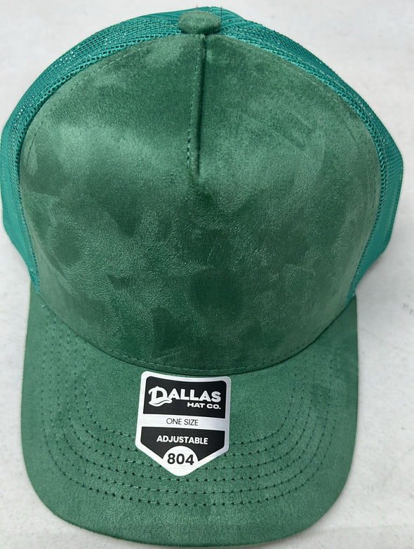 Dallas Hat Co 804 5 Panel Suede HIGH CROWN SLIGHT CURVE Mesh Trucker