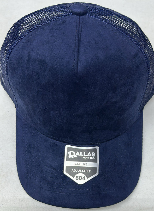 Dallas Hat Co 804 5 Panel Suede HIGH CROWN SLIGHT CURVE Mesh Trucker
