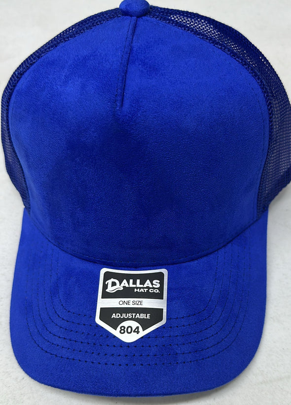Dallas Hat Co 804 5 Panel Suede HIGH CROWN SLIGHT CURVE Mesh Trucker