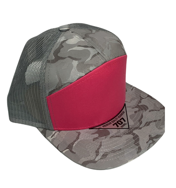 Kamel  K707 HYBRID TRUCKER 7 Panel Flat  Adjustable Snapback Mesh Trucker Cap