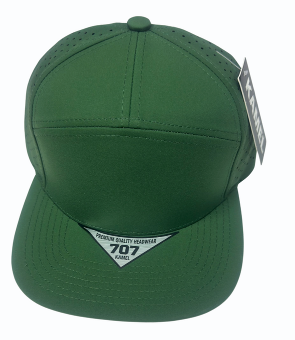 KAMEL 707 7 PANEL Hydro Performance Flat Adjustable Snapback Trucker Cap