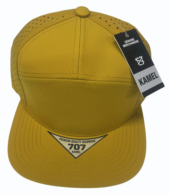 KAMEL 707 7 PANEL Hydro Performance Flat Adjustable Snapback Trucker Cap