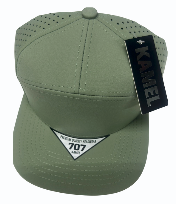 KAMEL 707 7 PANEL Hydro Performance Flat Adjustable Snapback Trucker Cap