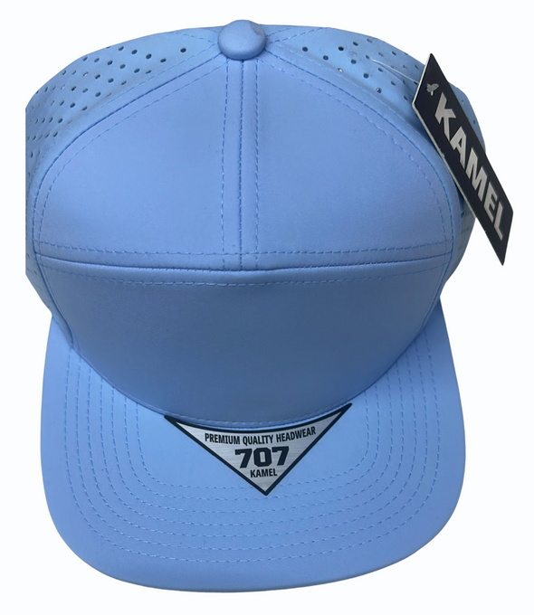 KAMEL 707 7 PANEL Hydro Performance Flat Adjustable Snapback Trucker Cap