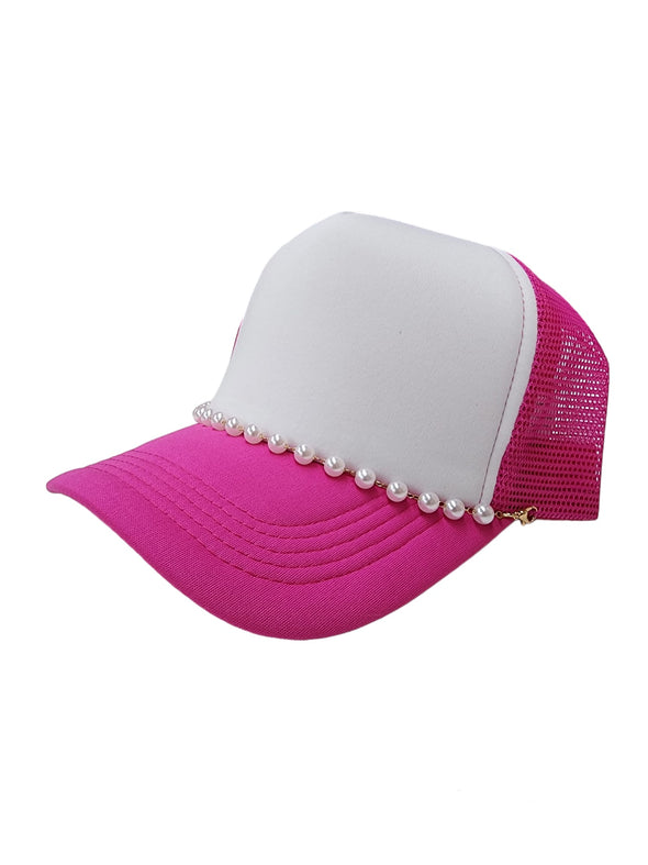 Pearl Rope Sponge Foam Trucker Hat Blank Mesh Cap