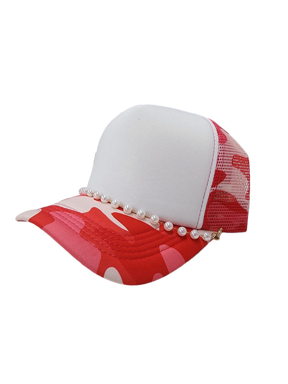 Pearl Rope Sponge Foam Trucker Hat Blank Mesh Cap