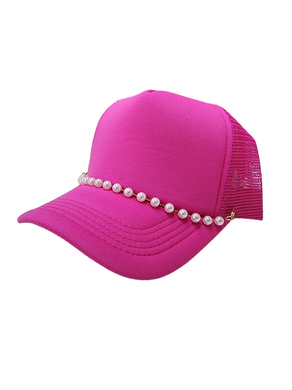 Pearl Rope Sponge Foam Trucker Hat Blank Mesh Cap