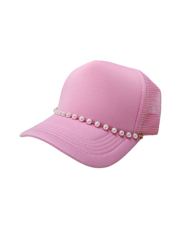 Pearl Rope Sponge Foam Trucker Hat Blank Mesh Cap