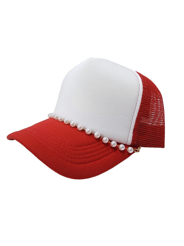 Pearl Rope Sponge Foam Trucker Hat Blank Mesh Cap