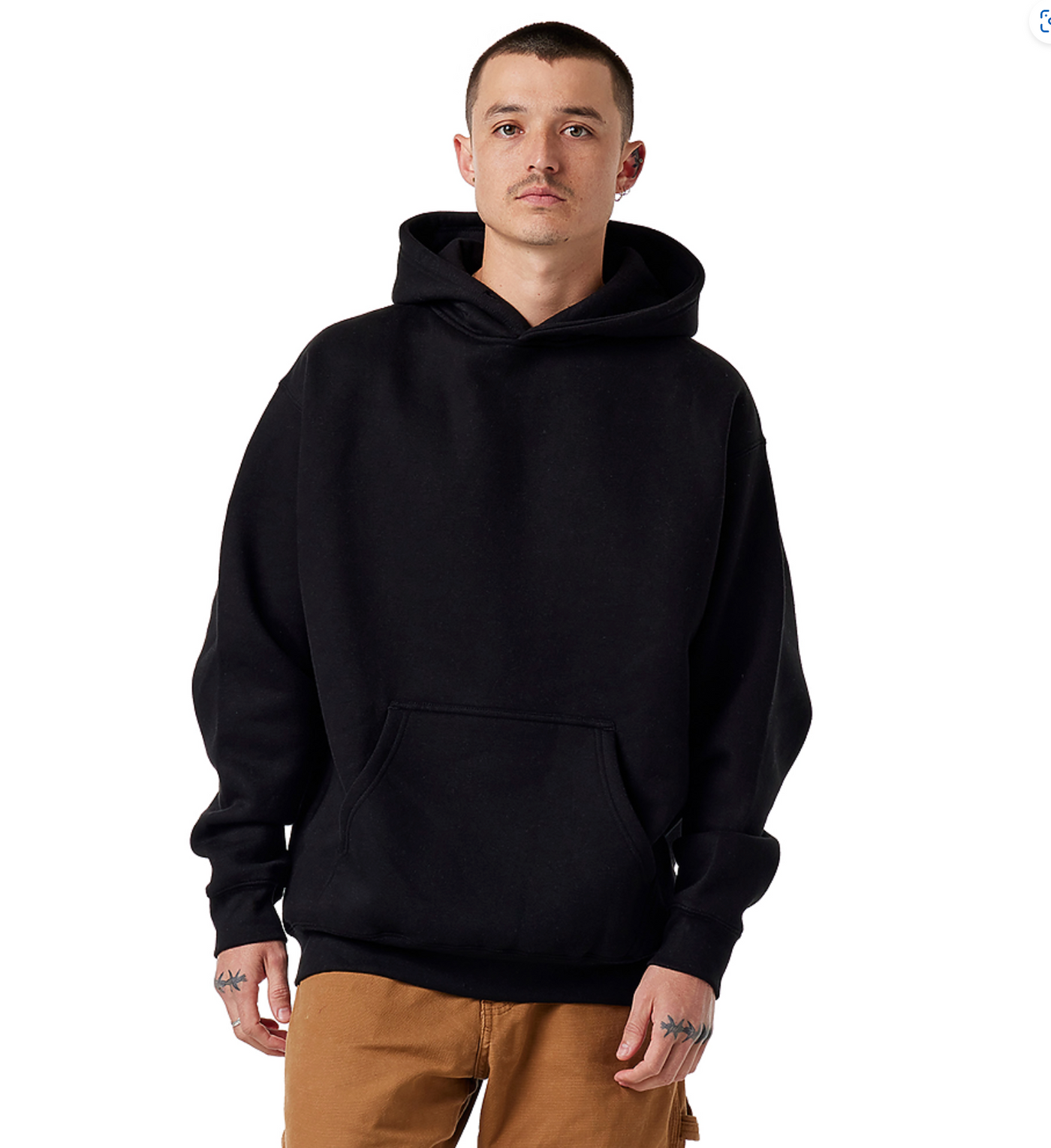 ULTRA HEAVY FASHION 12 oz HOODIE Smart 8005 BLACK S