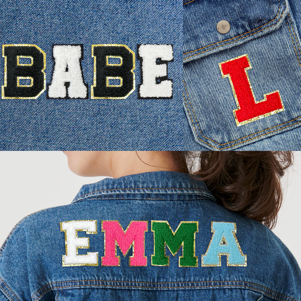 Stick On Chenille Letter Patch Self Adhesive Varsity Letter Patch - Dallas Shirts Wholesale