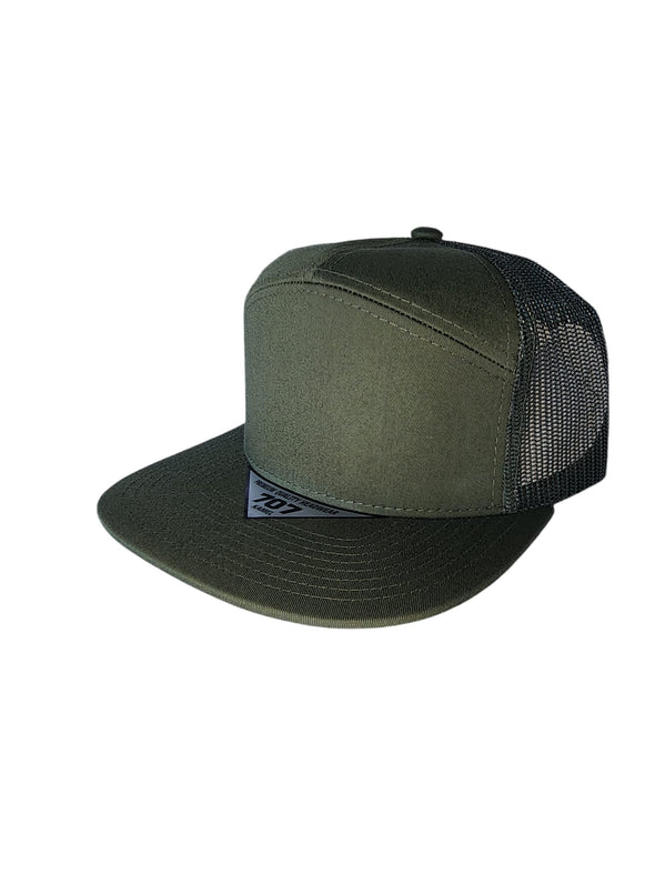 Kamel 707 7 Panel Flat  Adjustable Snapback Mesh Trucker Cap