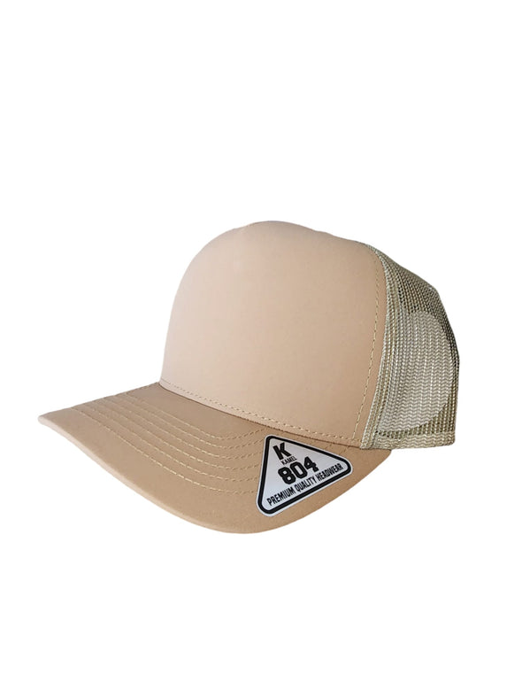 Kamel 804 5 Panel HIGH CROWN POLYESTER MESH SLIGHT CURVE TRUCKER