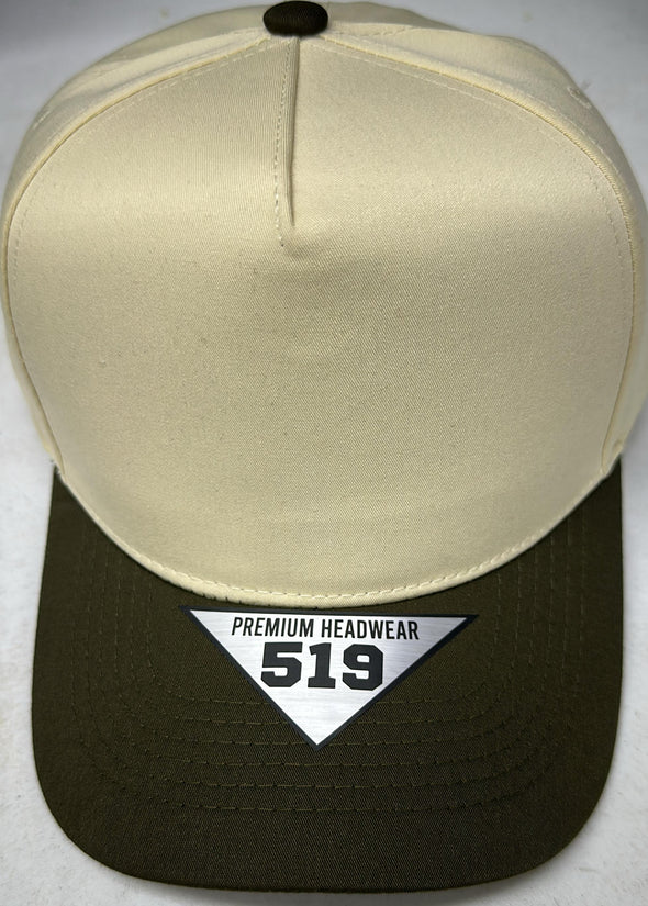 Dallas 519 Blank Plain Cotton Twill Five Panel Pro Style Cap Hat - Dallas Shirts Wholesale