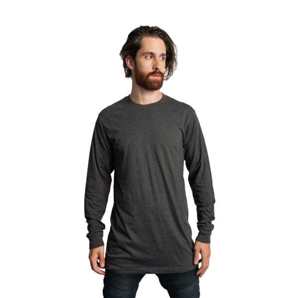 Adult Black and Gold Longsleeve Tee Charcoal / Small