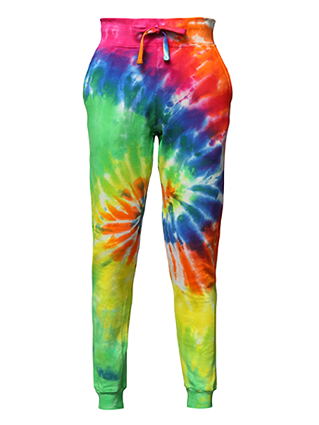 Zuni Tie Dye Fleece Jogger Pants 7004 DARK RAINBOW XS